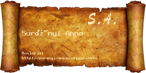 Surányi Anna névjegykártya